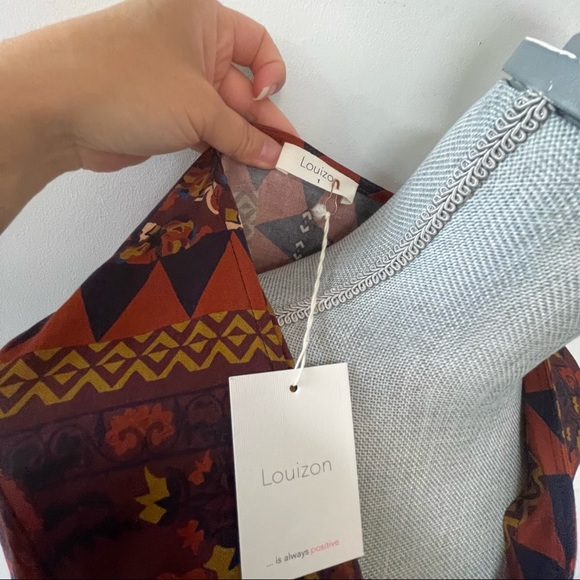 Louizon maxi dress bohemian vintage pattern ethnic floral print midi - Picture 5 of 9